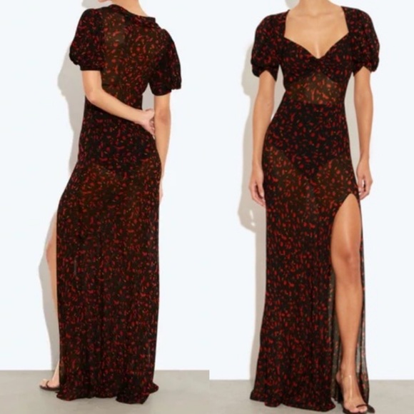 Rat & Boa sexy long maxi dress 90s vibe magnolia floral gown - Picture 9 of 14